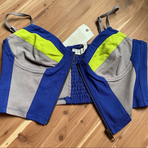 Neon Color Block Crop Tank - Picture 2 of 6